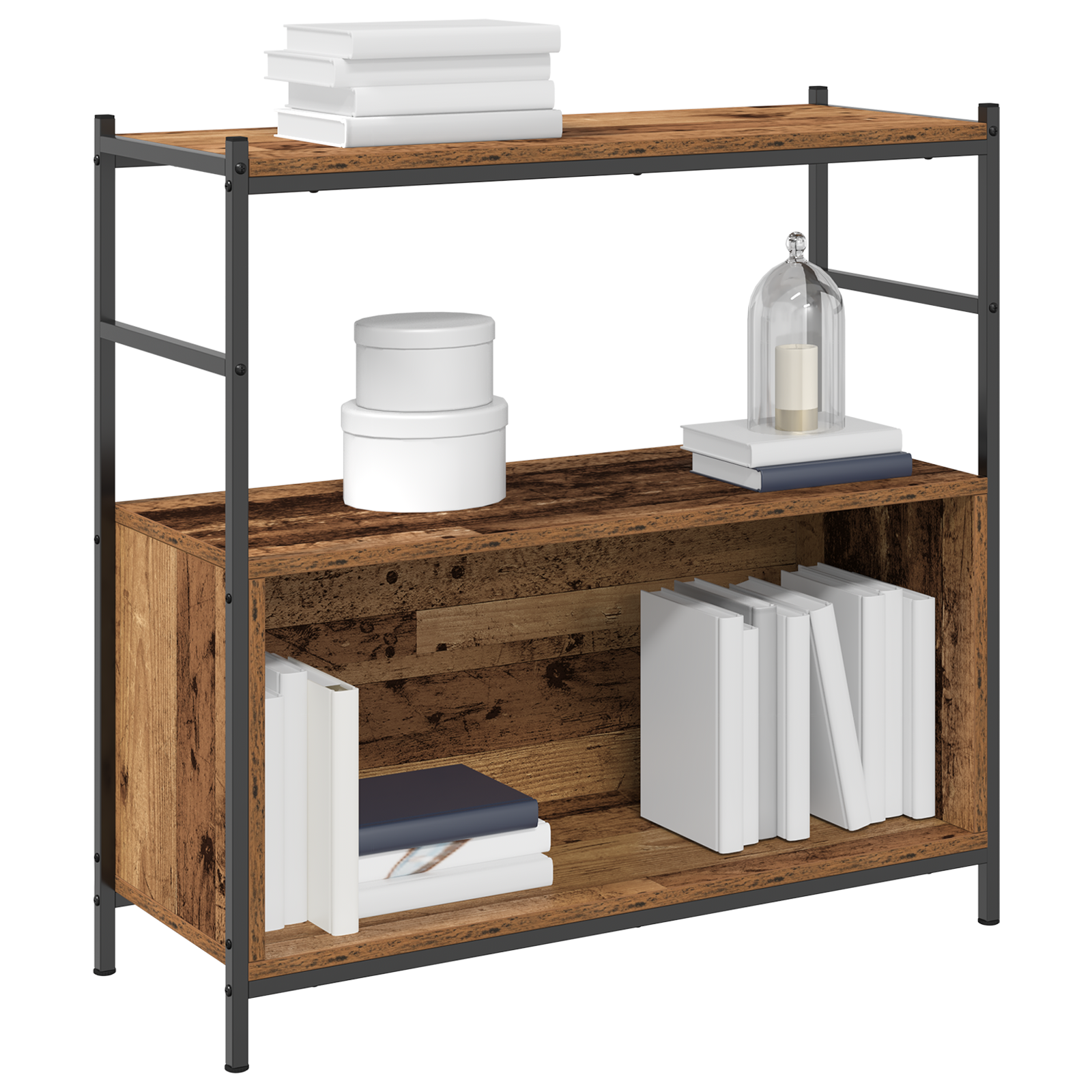 vidaXL Boekenkast 80x30x78,5 cm bewerkt hout gerookt eikenkleurig