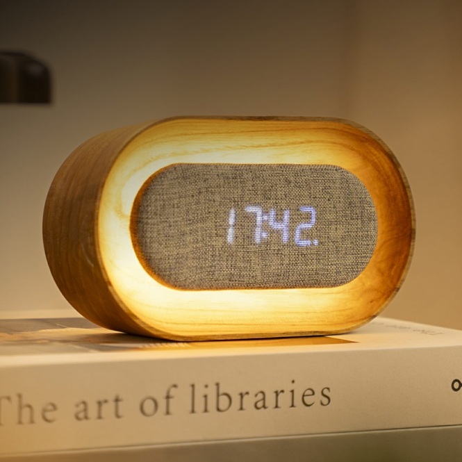 Gingko  Lumos CLock Oval White Ash