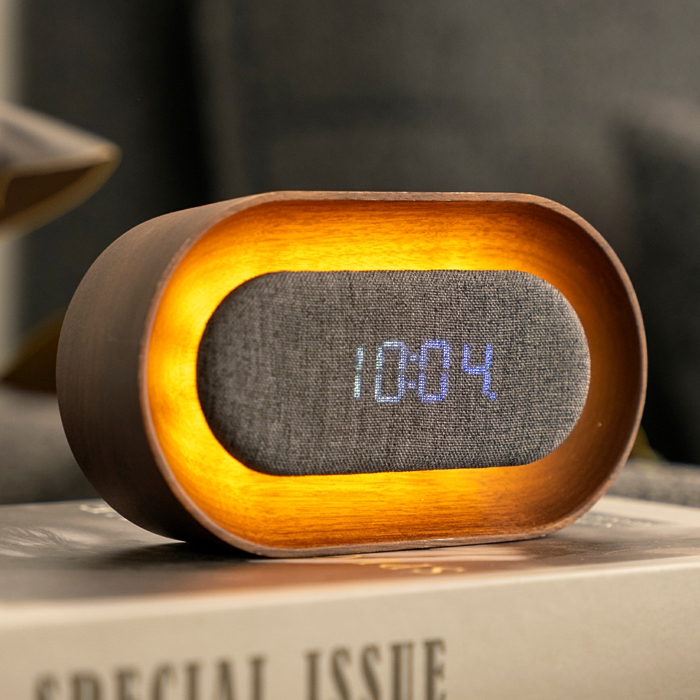 Gingko  Lumos Clock Oval Walnut