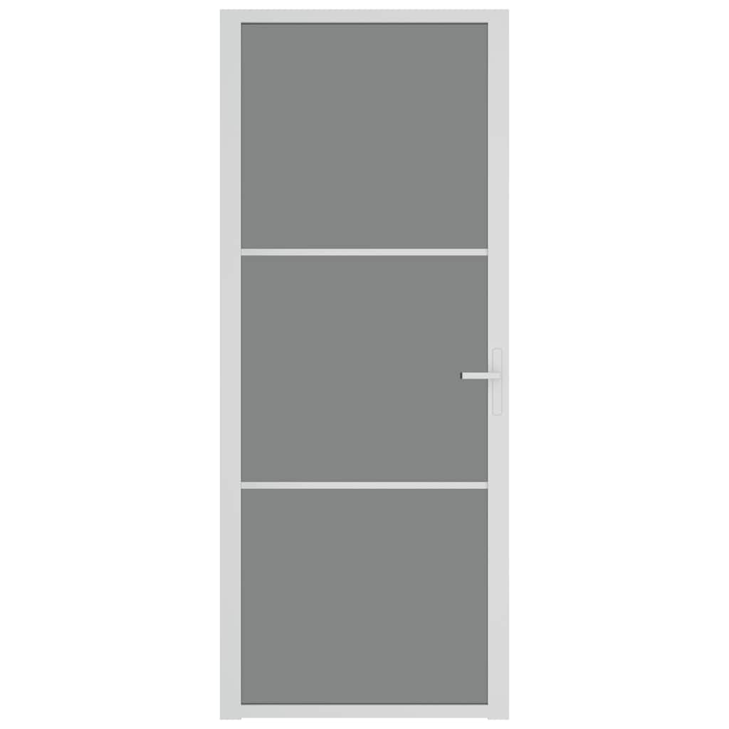 vidaXL Binnendeur 83x201,5 cm ESG-glas en aluminium wit