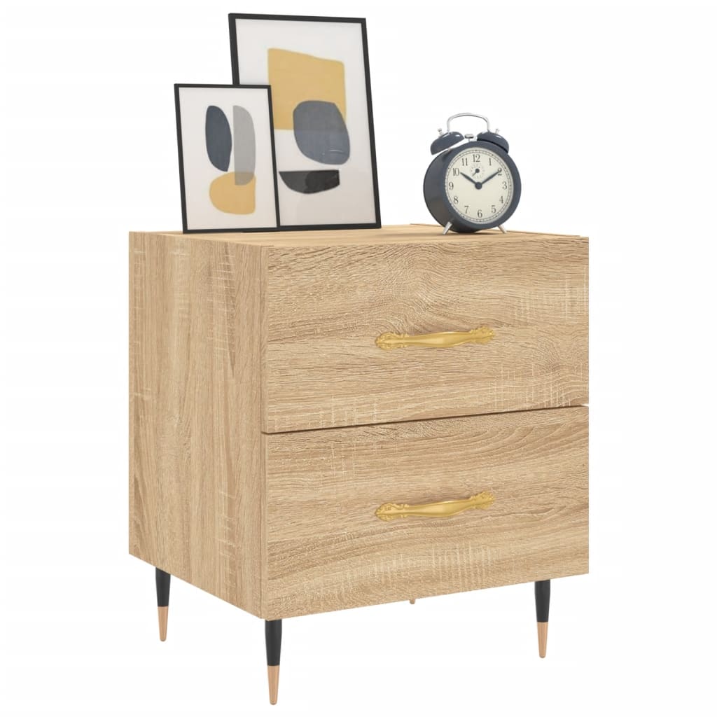 vidaXL Nachtkastjes 2 st 40x35x47,5 cm bewerkt hout sonoma eikenkleur