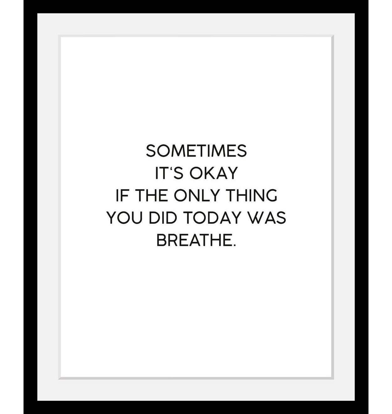 Queence Wanddecoratie Breathe HD premium posterdruk incl. houten lijst