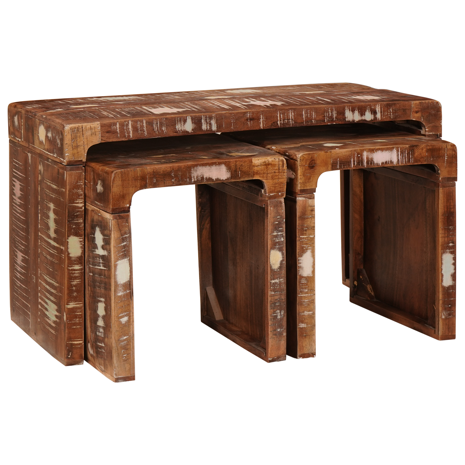 vidaXL Eindtafels Multikleur massief gerecycled hout