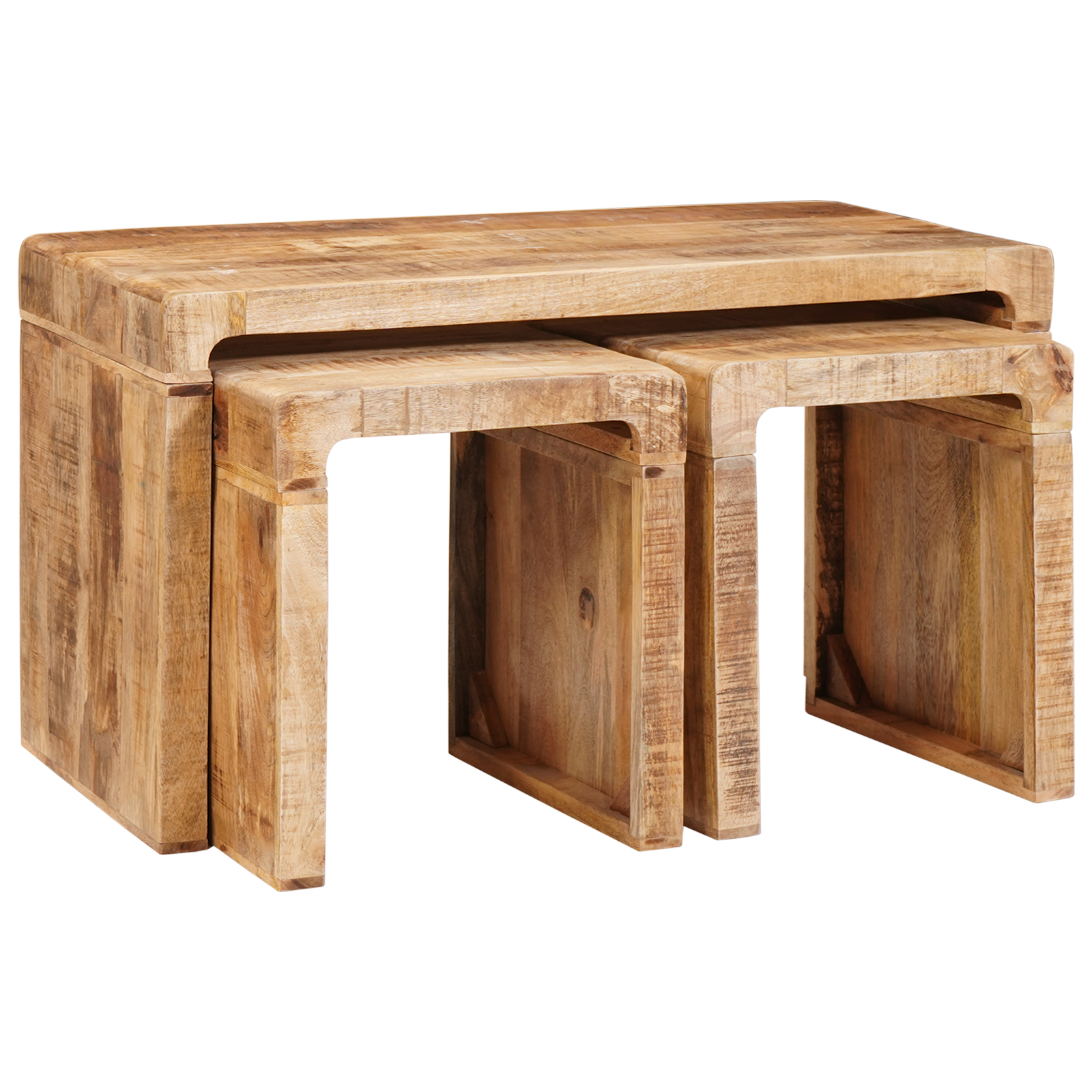 vidaXL Eindtafels 3 pcs Bruin massief mangohout
