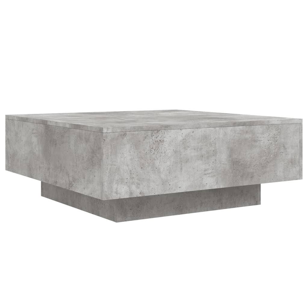 vidaXL Salontafel met LED-verlichting 80x80x31 cm betongrijs