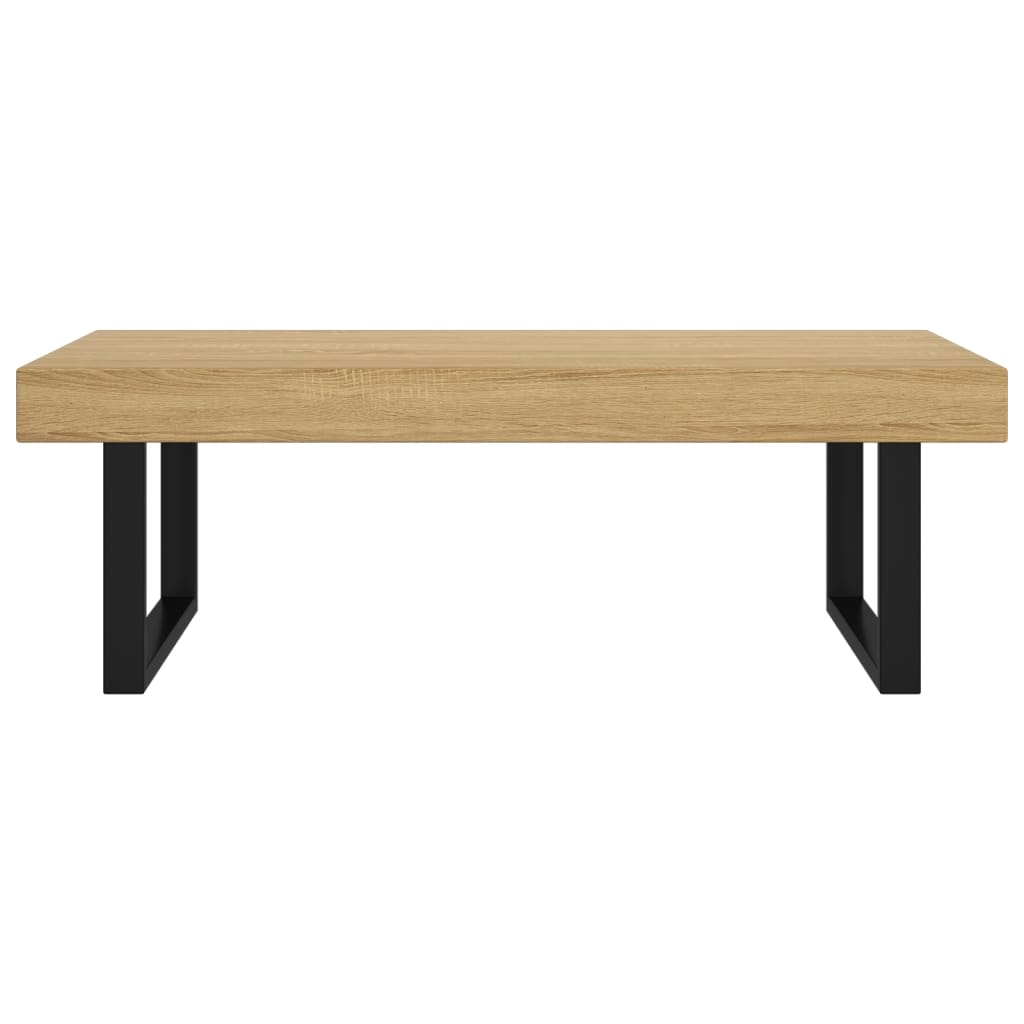 vidaXL Salontafel 120x60x40 cm MDF en ijzer lichtbruin en zwart