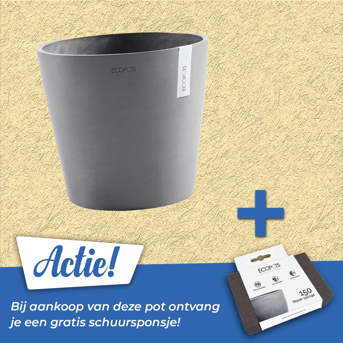 Ecopots Pot amsterdam d25cm grijs