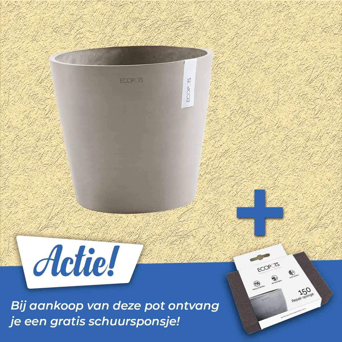 Ecopots Pot amsterdam d25cm taupe