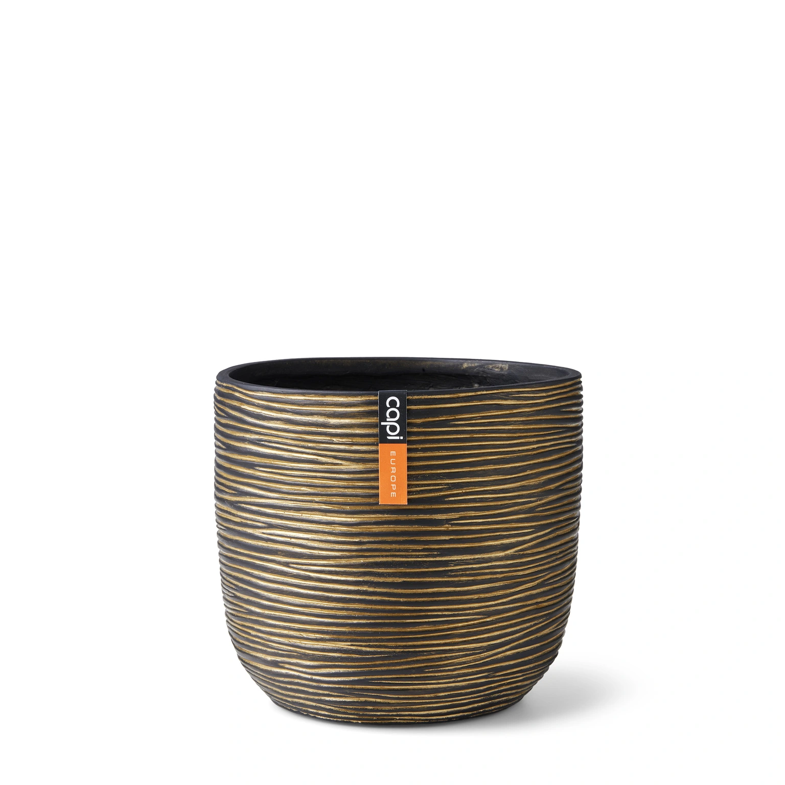 Capi Europe Pot Bol Rib 24x21 Zwart Goud
