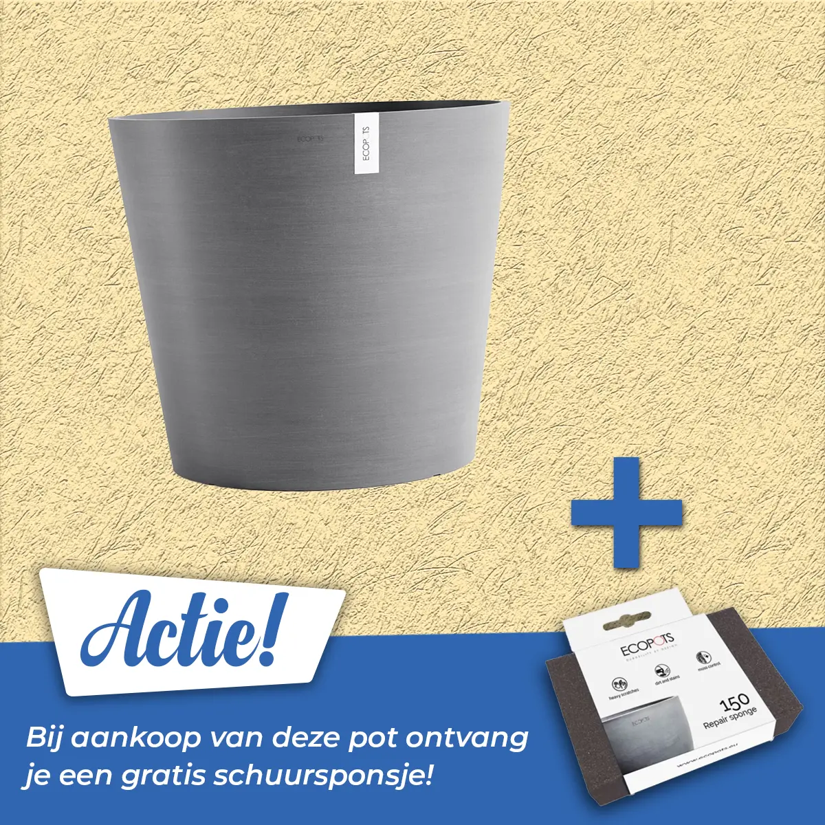 Ecopots Pot amsterdam d70cm grijs