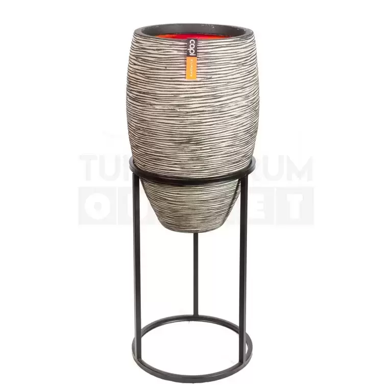 Capi Europe Vaas elegant deluxe Rib NL Ø45 H72 antraciet met standaard