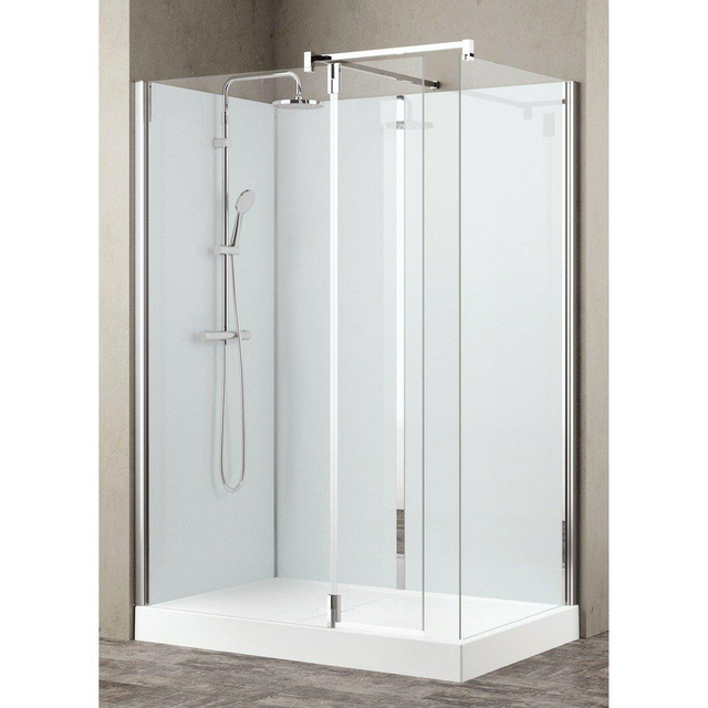 Nemo Stock complete inloopdouche 140x90cm helder 6mm veiligheidsglas witglas glazen wand RNAA14090H2H-A