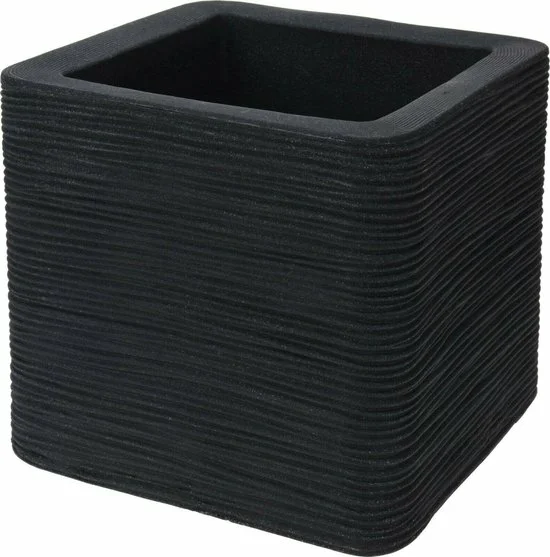 Koopman Bloempot geribbeld vierkant 29x29x26cm