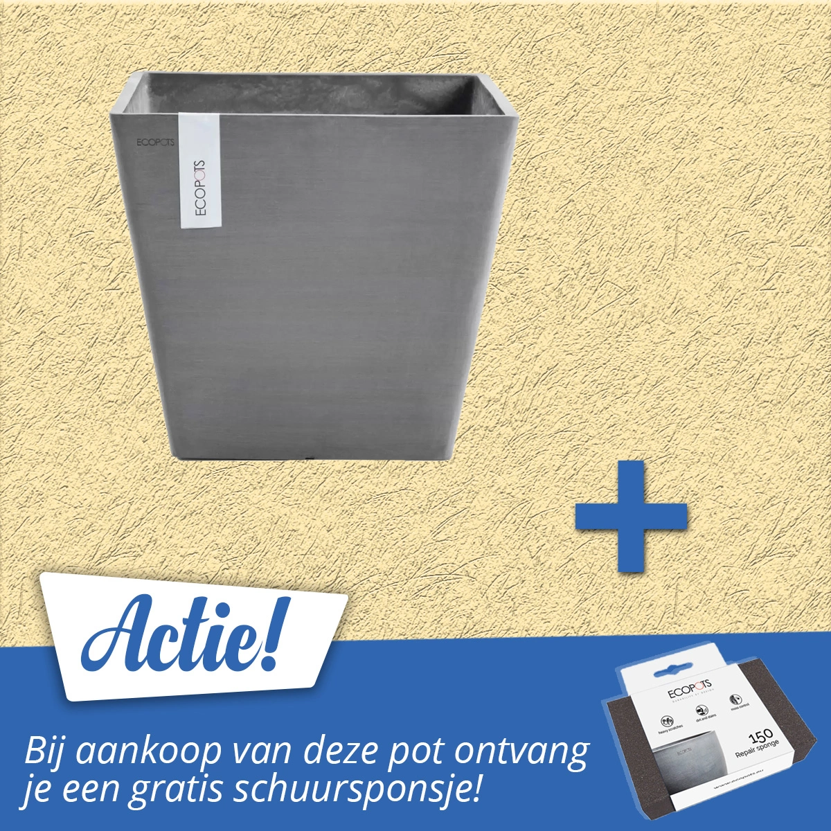 Ecopots Bloempot Rotterdam 30 cm Grijs 