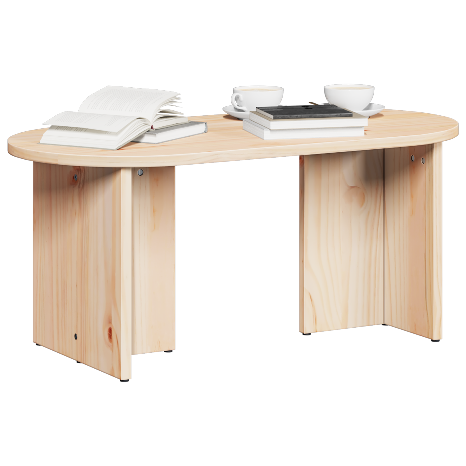 vidaXL Salontafel Naturel 80 x 39.5 x 35 cm Massief grenenhout