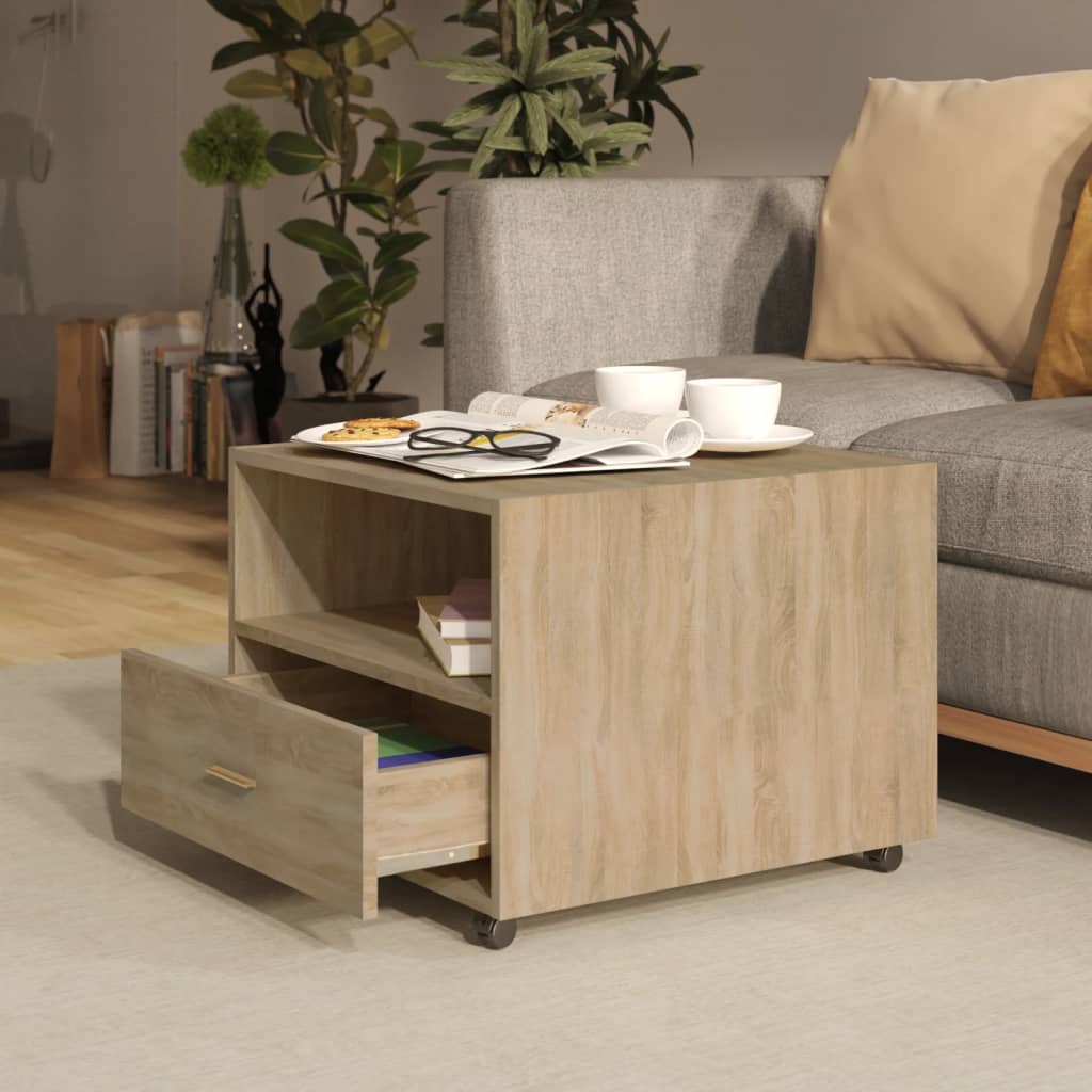 vidaXL Salontafel 55x55x40 cm bewerkt hout sonoma eikenkleurig