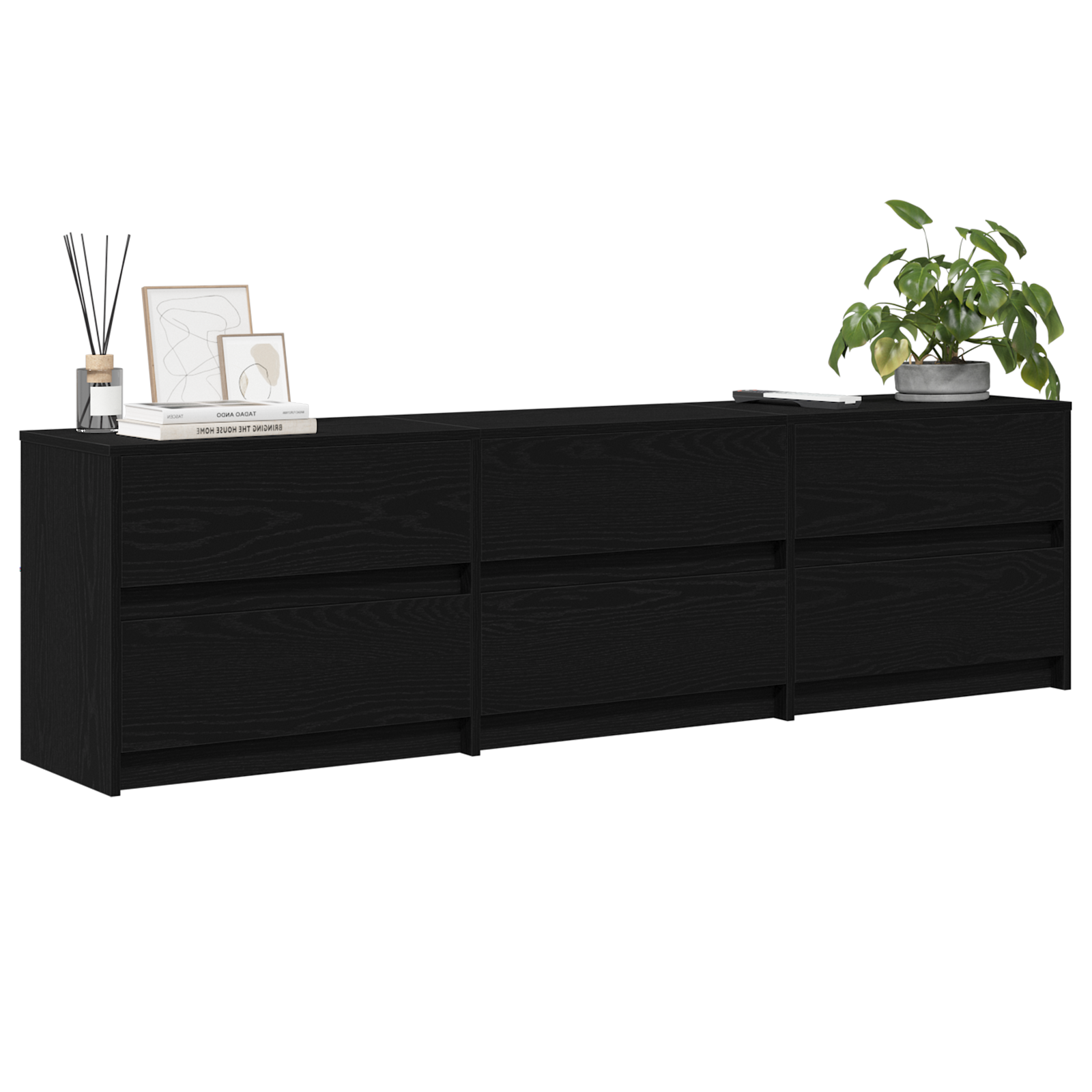 vidaXL TV-kast Zwart 182 x 34 x 50 cm Bewerkt hout