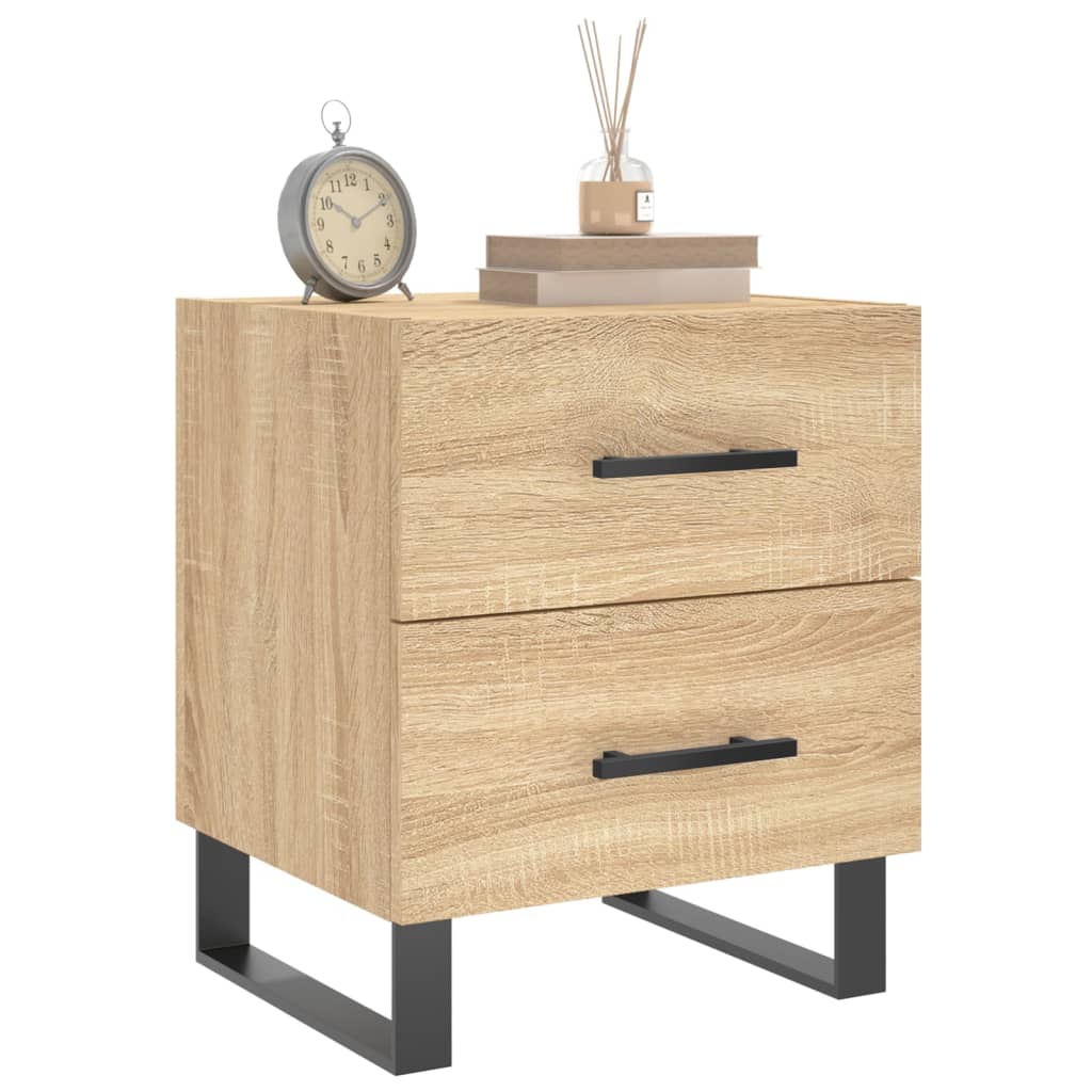 vidaXL Nachtkastjes 2 st 40x35x47,5 cm bewerkt hout sonoma eikenkleur