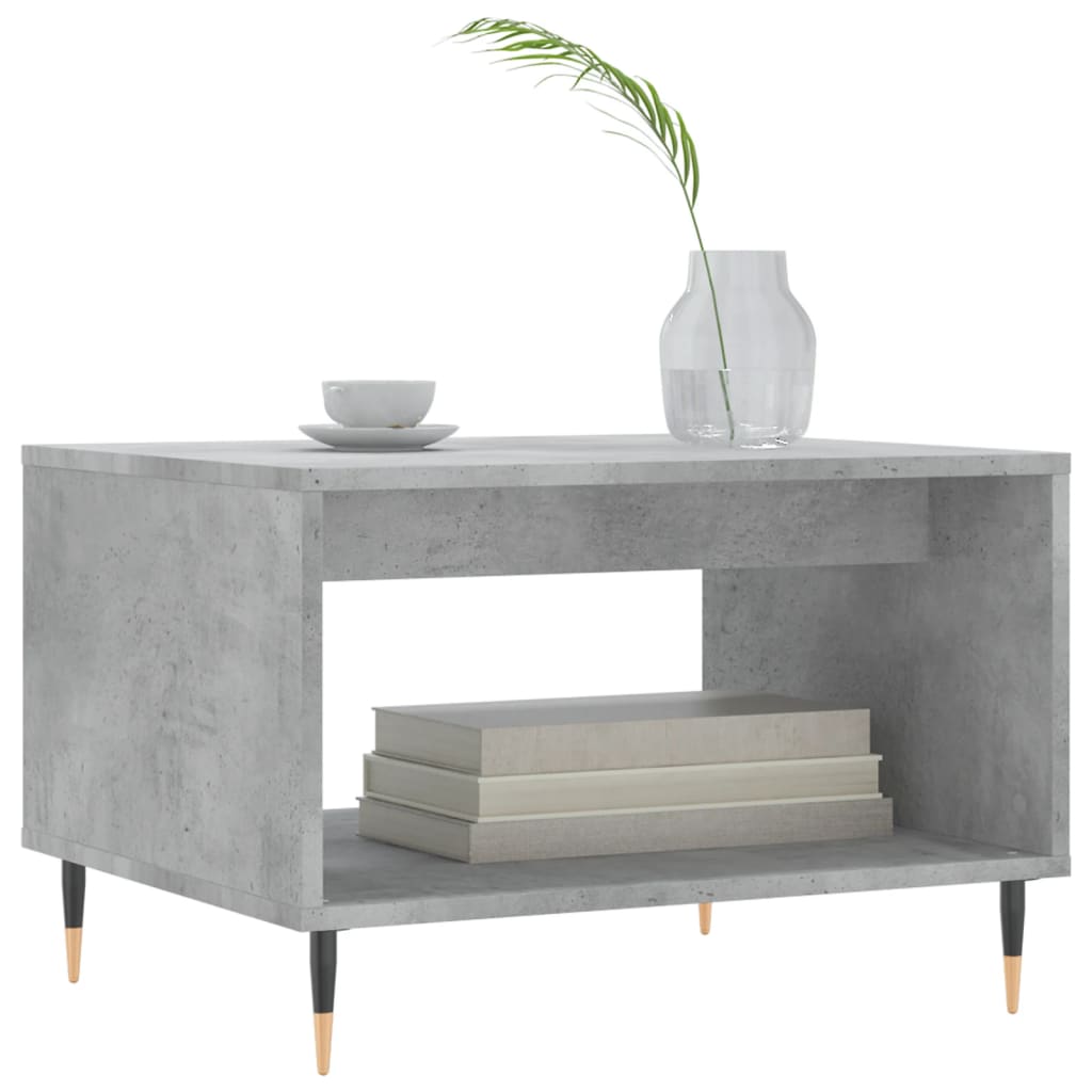 vidaXL Salontafel 60x50x40 cm bewerkt hout betongrijs