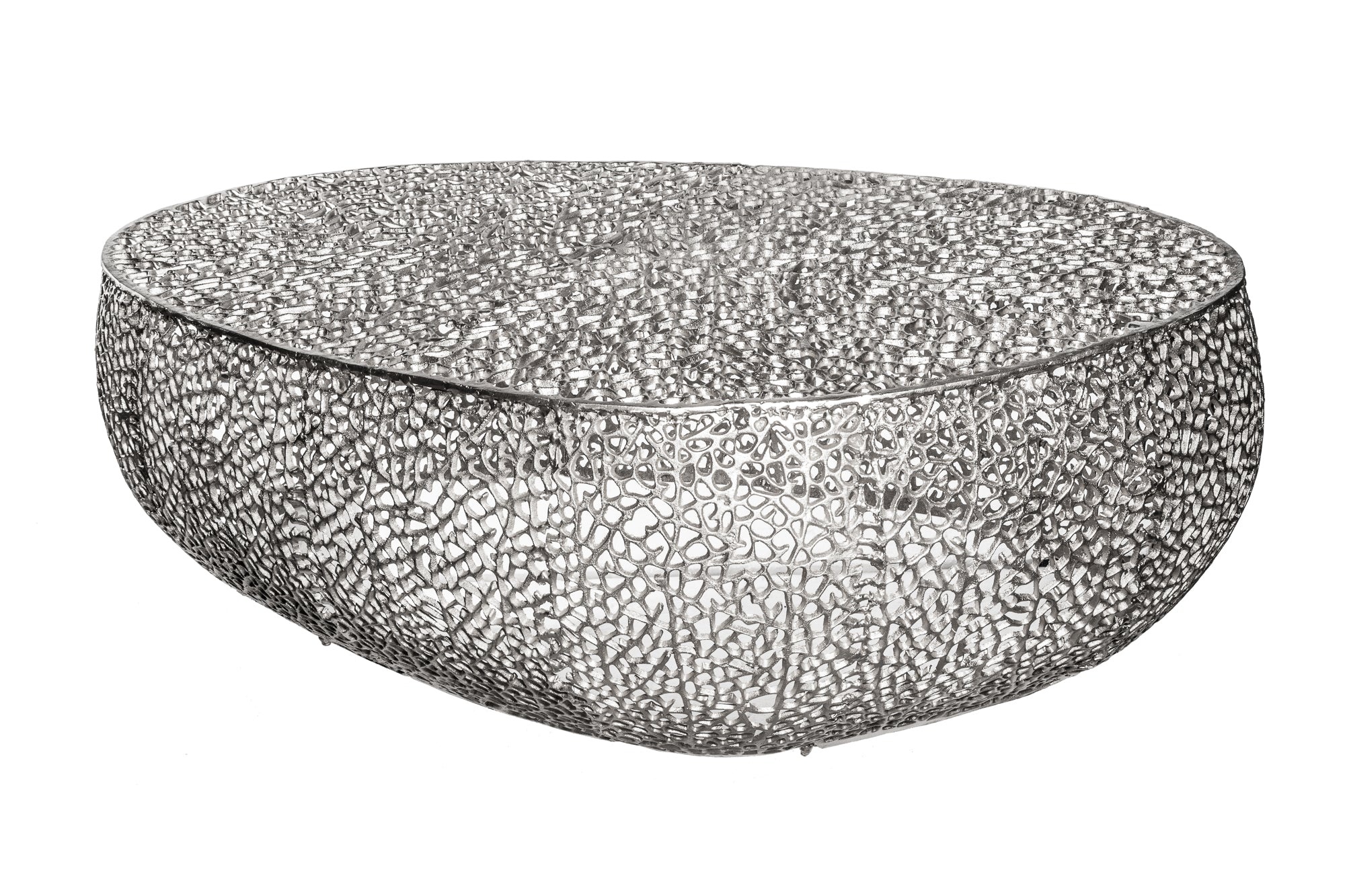 Invicta Interior Salontafel LEAF 122cm metaal zilver handgemaakt - 38939