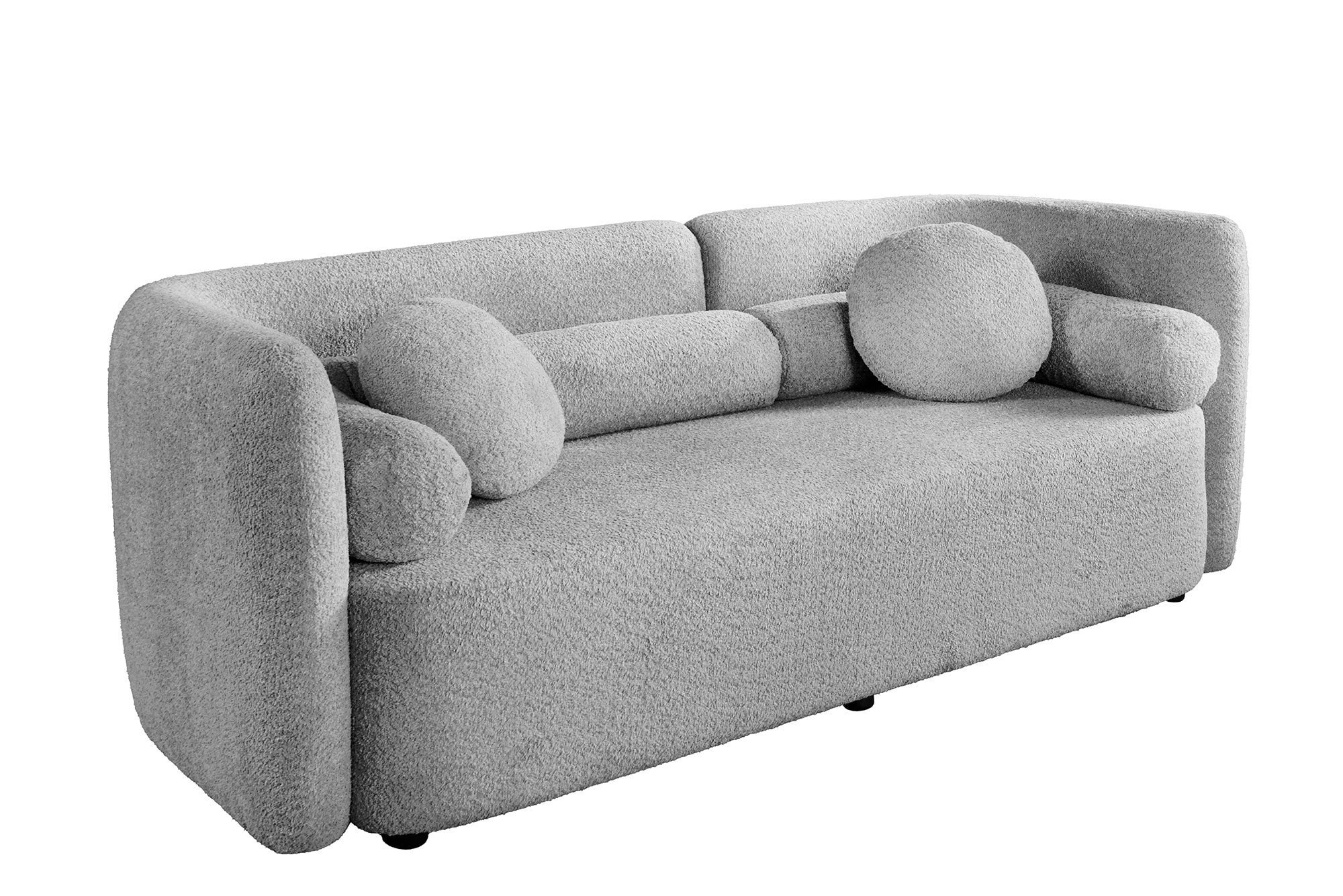 Invicta Interior Bank ART DECO 200cm 3-zits boucl&eacute; grijs - 44508