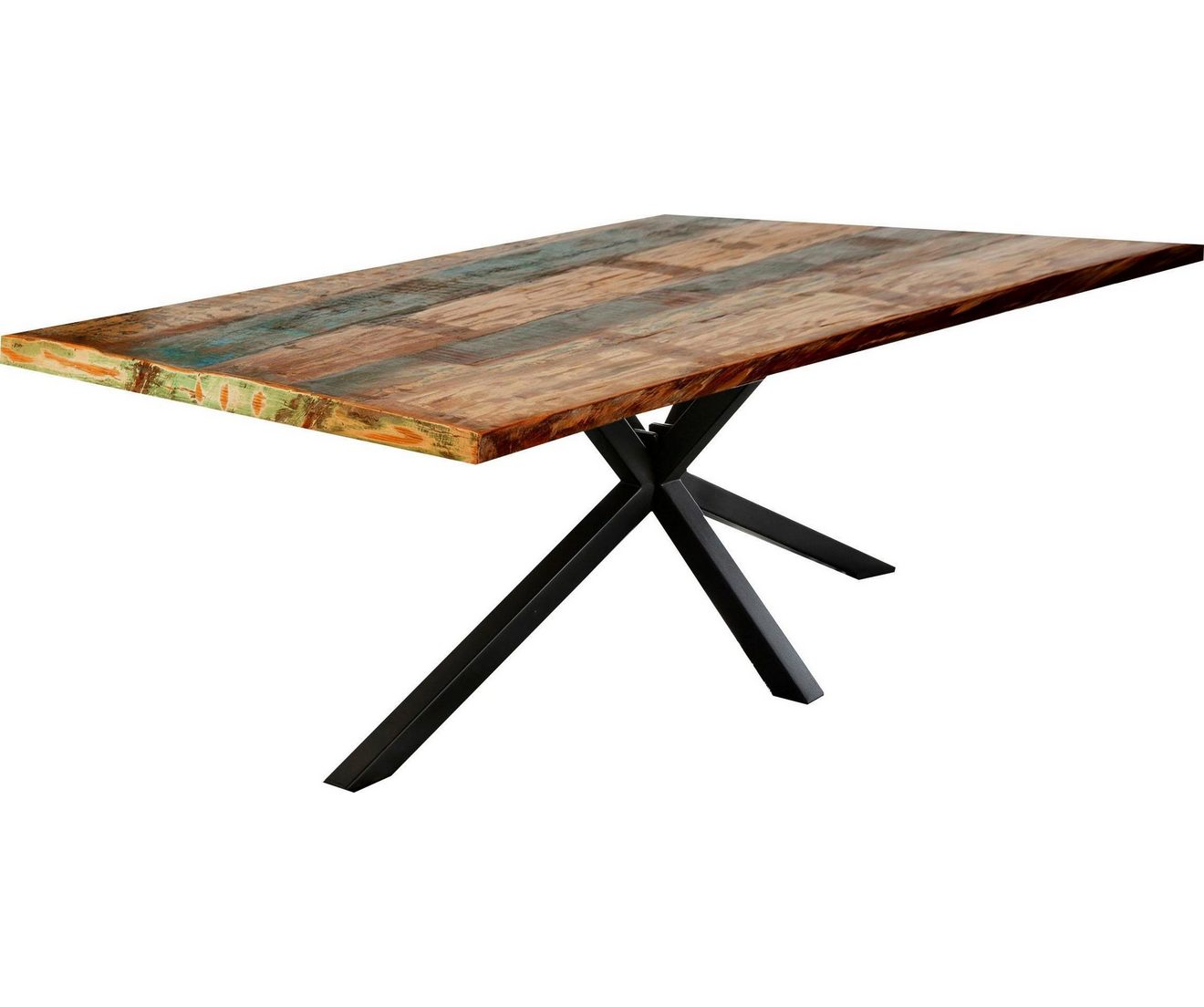 SIT Eettafel Tops&Tables met tafelblad van gebruikt hout met verfresten