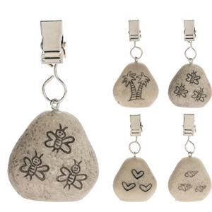 Excellent Houseware  tafelkleedgewichten - 8x - polystone - zomerse tekst -