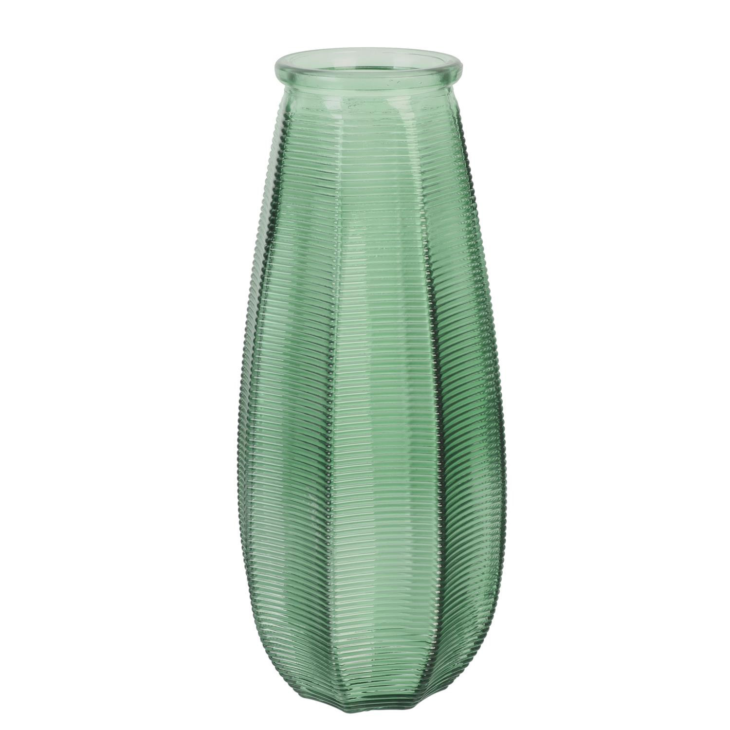 Home Deco Factory Bloemenvaas Capella - boeket - glas - groen - H28 cm -