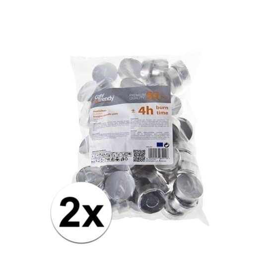 Merkloos Cosy & Trendy Theelichtjes - 100x stuks - waxinelichtjes - 4 branduren - 4 cm -