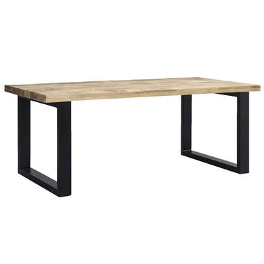 Leen Bakker Eetkamertafel Trevor - bruin/zwart - 78x220x100 cm