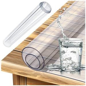Ruhhy tafel beschermmat/tafelzeil - 120 x 60 cm - transparant - anti-kras onderlegger -