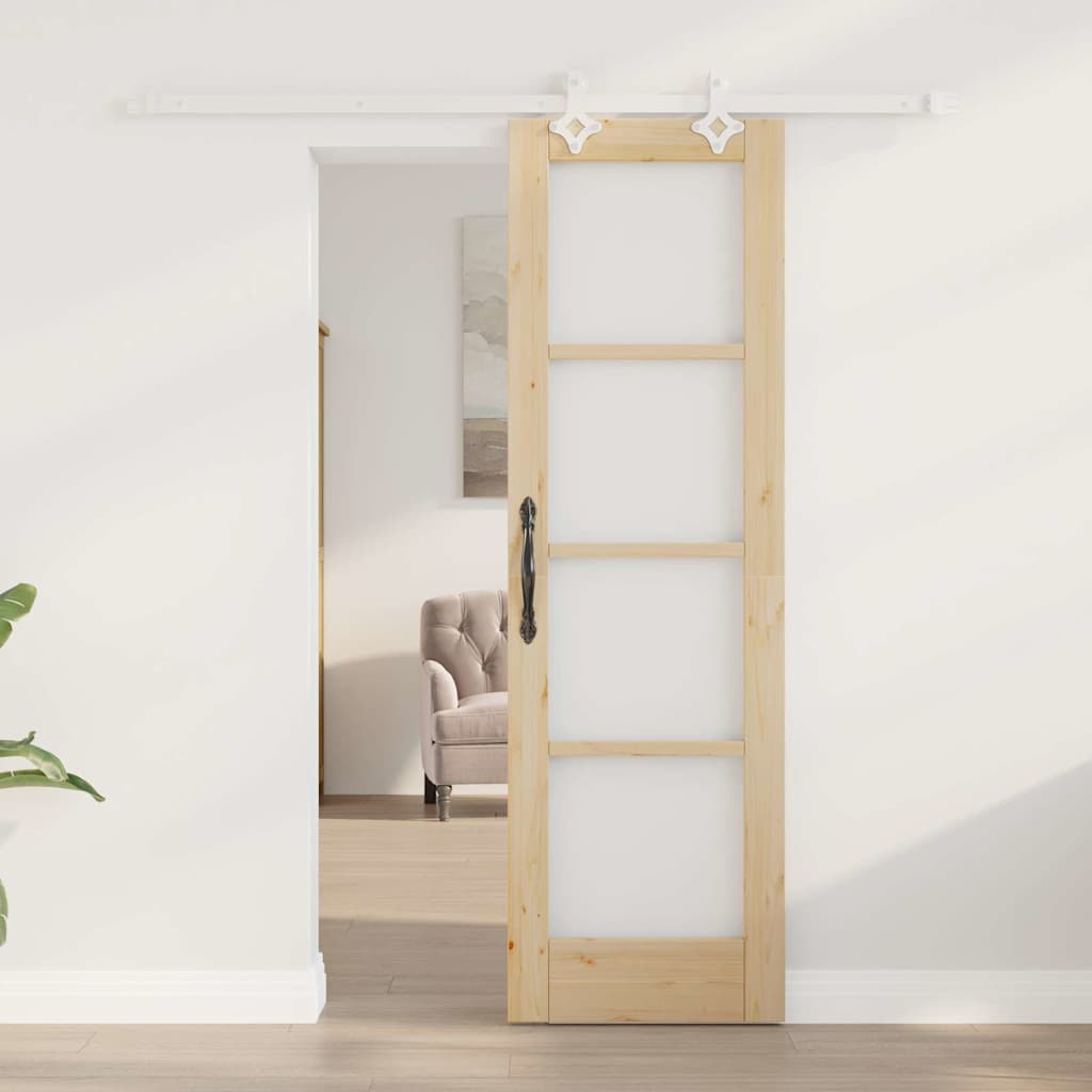 vidaXL Schuifdeur met Hardware Set 61x198.5 cm van Massief Vurenhout