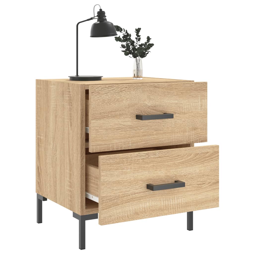 vidaXL Nachtkastjes 2 st 40x35x47,5 cm bewerkt hout sonoma eikenkleur