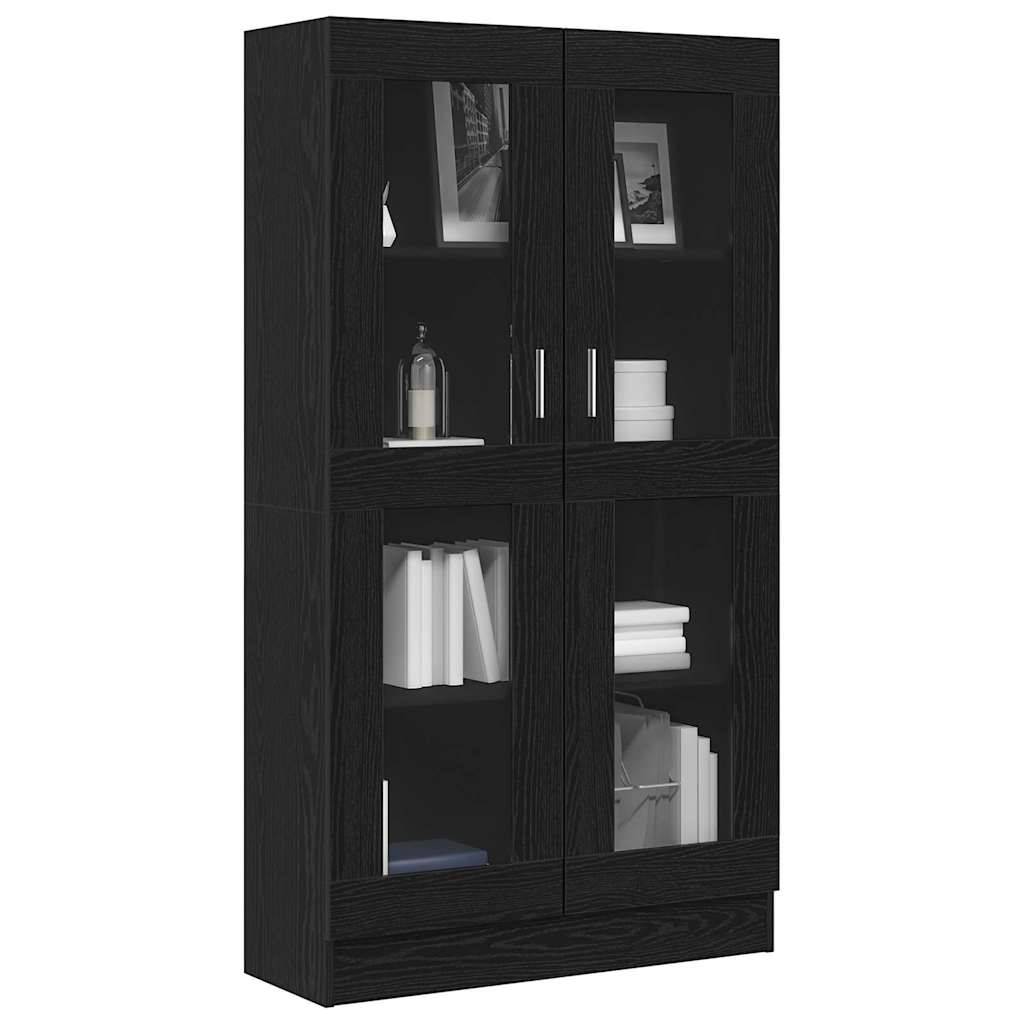 vidaXL Boekenkast 82,5x30,5x150 cm bewerkt hout zwart eikenkleurig
