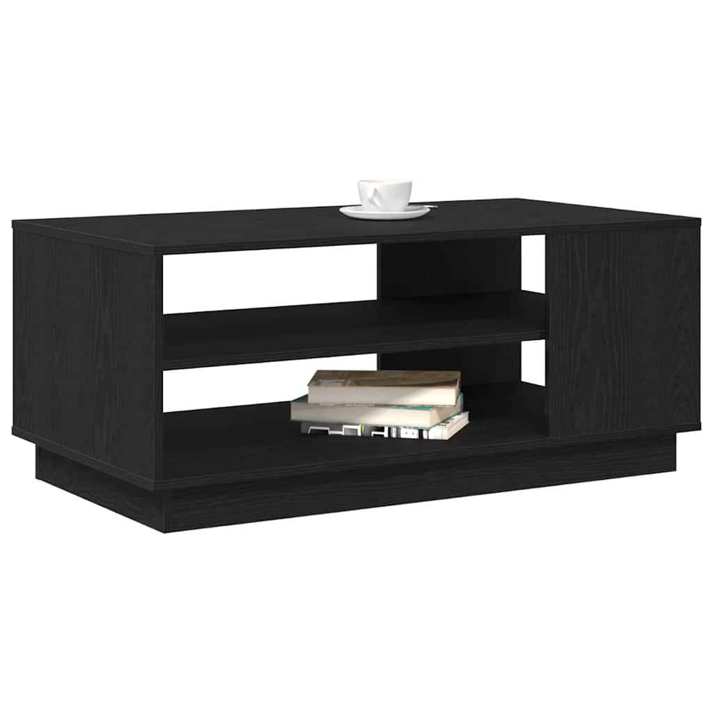 vidaXL Zwart Eikenhouten Salontafel 102x55x43 cm Gemaakt van Engineered Wood