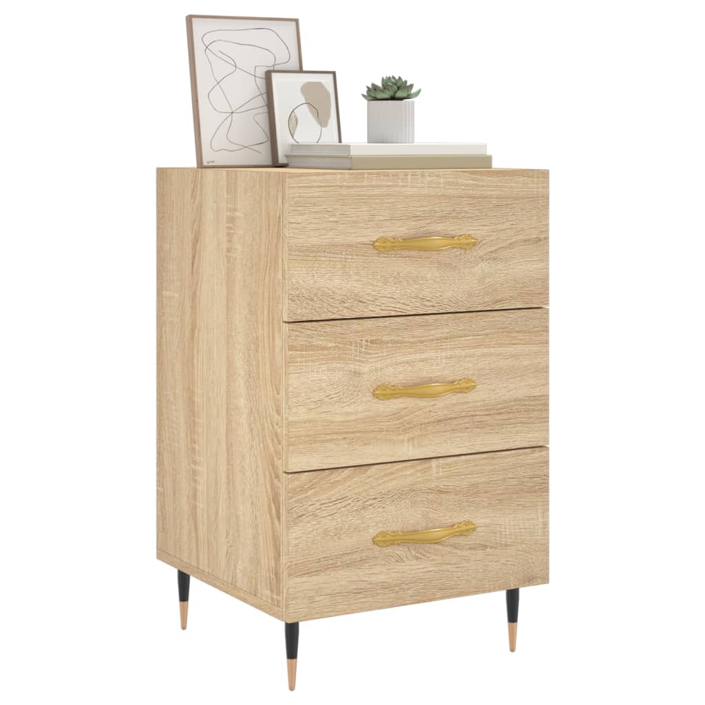 vidaXL Nachtkastje 40x40x66 cm bewerkt hout sonoma eikenkleurig