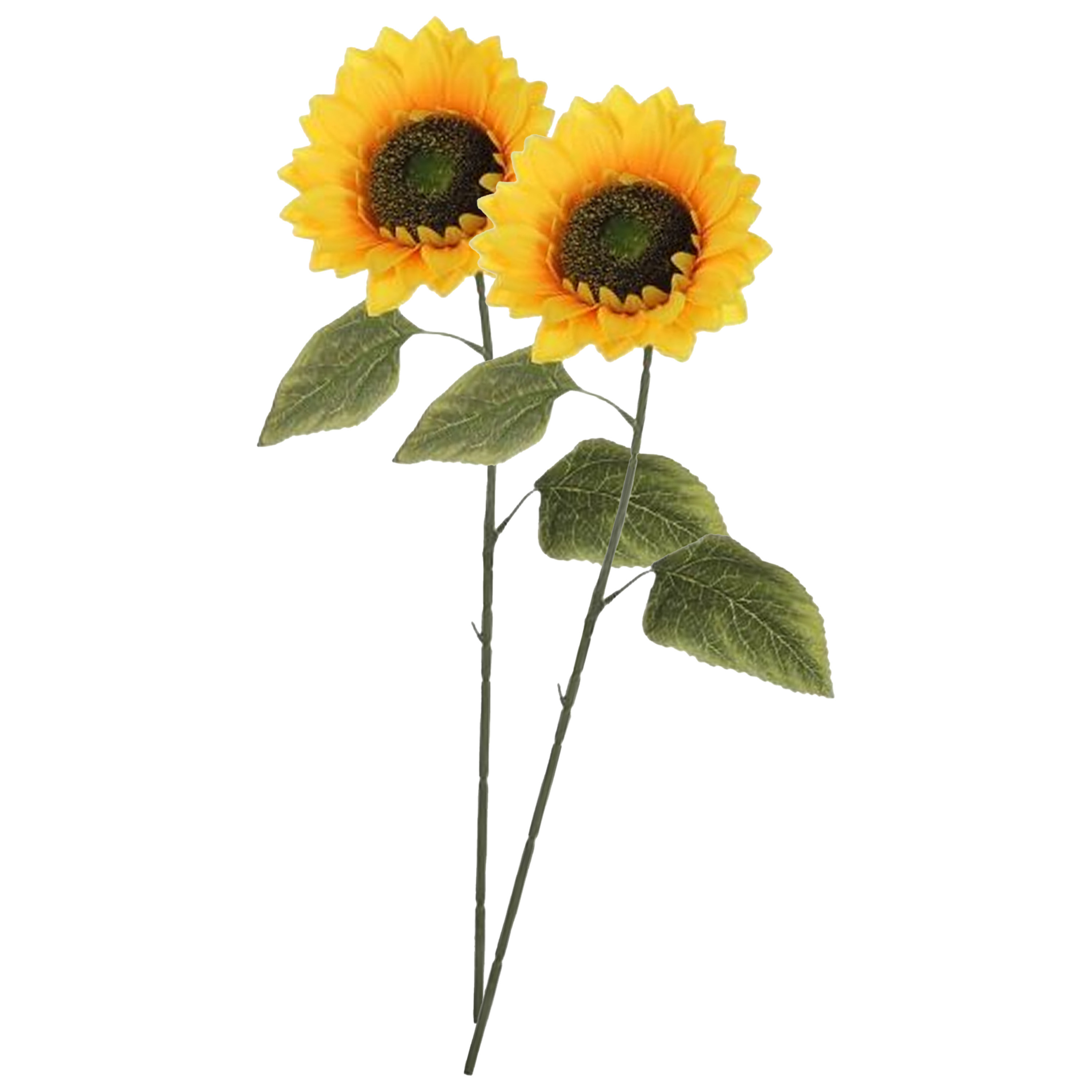 Mica Decorations Kunstbloem Zonnebloem tak - 2x - 72 cm - geel - kunst zijdebloem - decoratie -