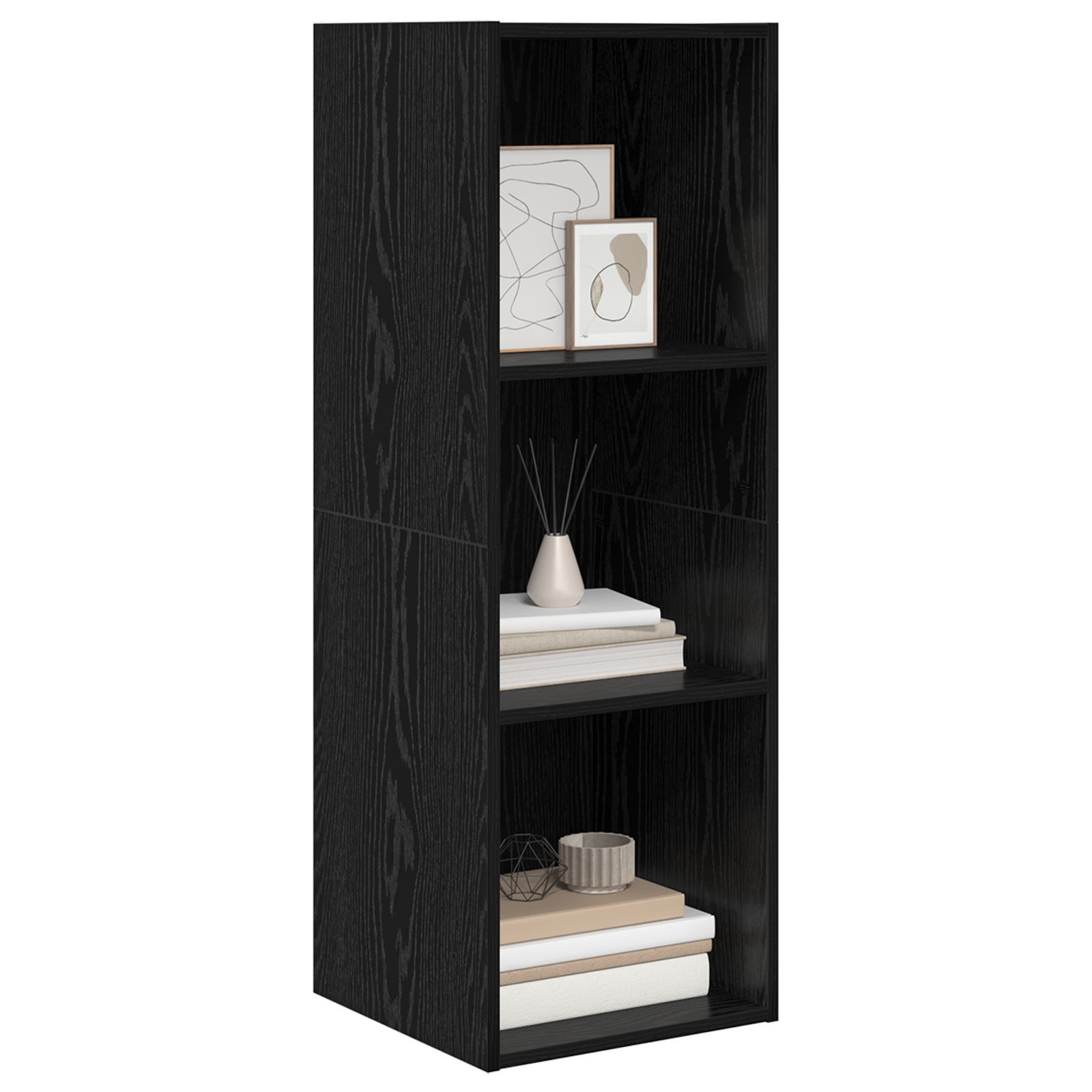 vidaXL Wandmontage TV Kast Zwart eiken 37 x 37 x 107 cm Bewerkt hout