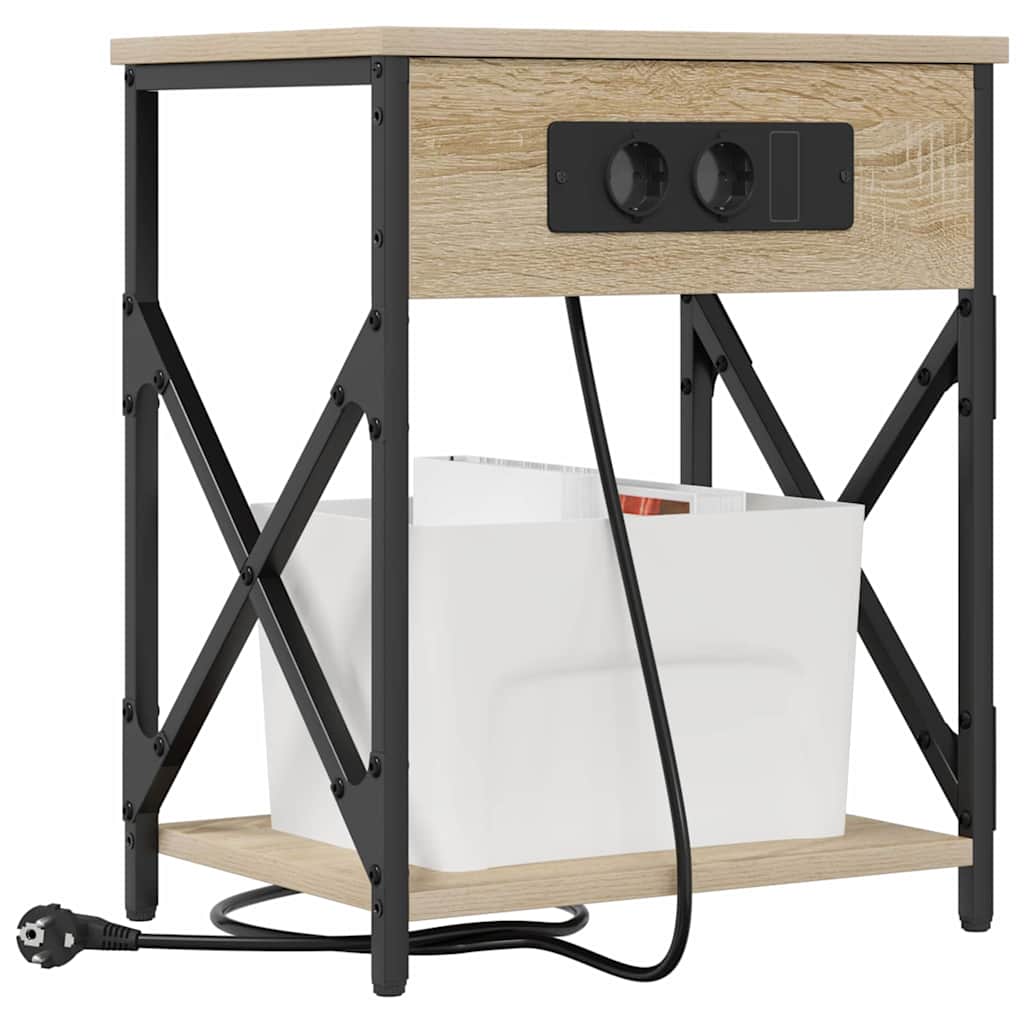 vidaXL Nachtkastje met lade Sonoma eiken 41 x 31 x 51 cm Bewerkt hout