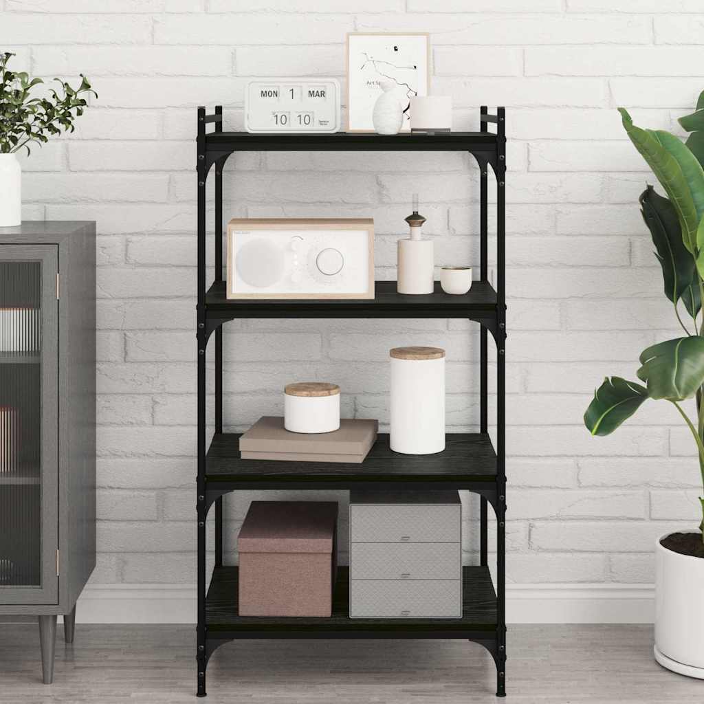 vidaXL Boekenplank Bord 4 pcs Zwart 60 x 40 x 1.5 cm Bewerkt hout