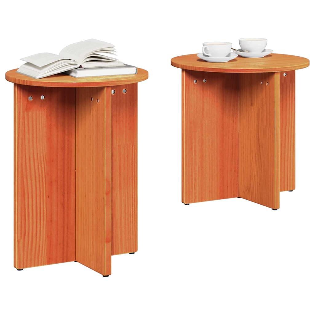 vidaXL Salontafel 2 pcs Wasbruin 41,5 x 41,5 x 41 cm