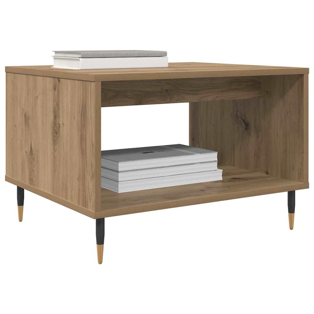vidaXL Salontafel artisanaal eikenkleurig 60 x 50 x 40 cm Bewerkt hout
