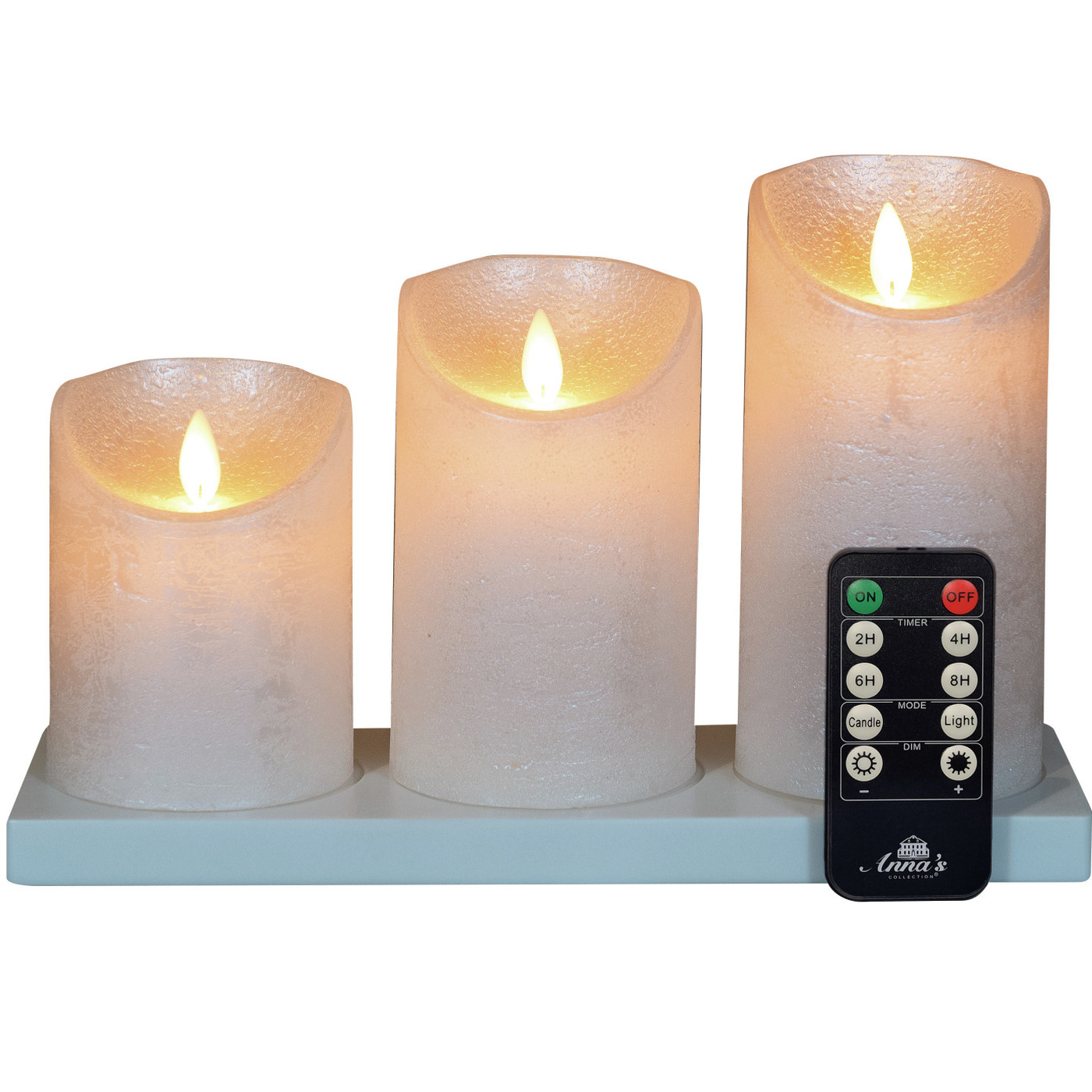 Anna's Collection LED kaarsen - 3x - parel wit -