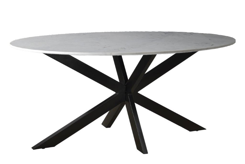 Livingfurn Marble Oval Spider White 180cm-12814