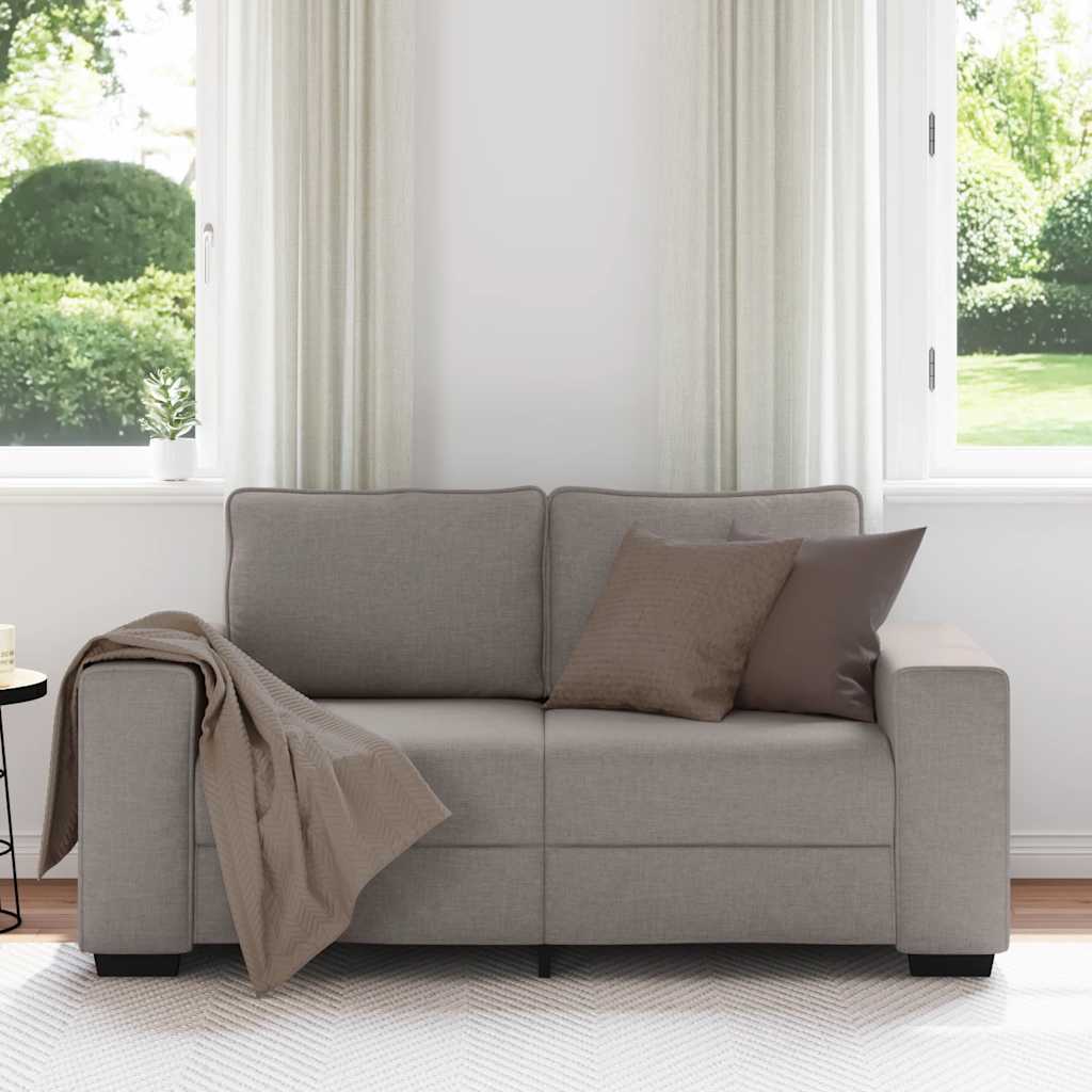 vidaXL 2-zitsbank Taupe 120 cm Stof