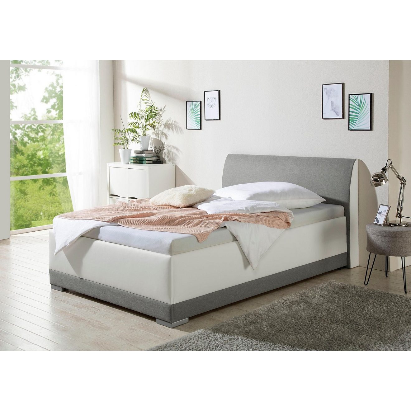 Maintal Gestoffeerd bed Makana met bedlade, ook beschikbaar in h4