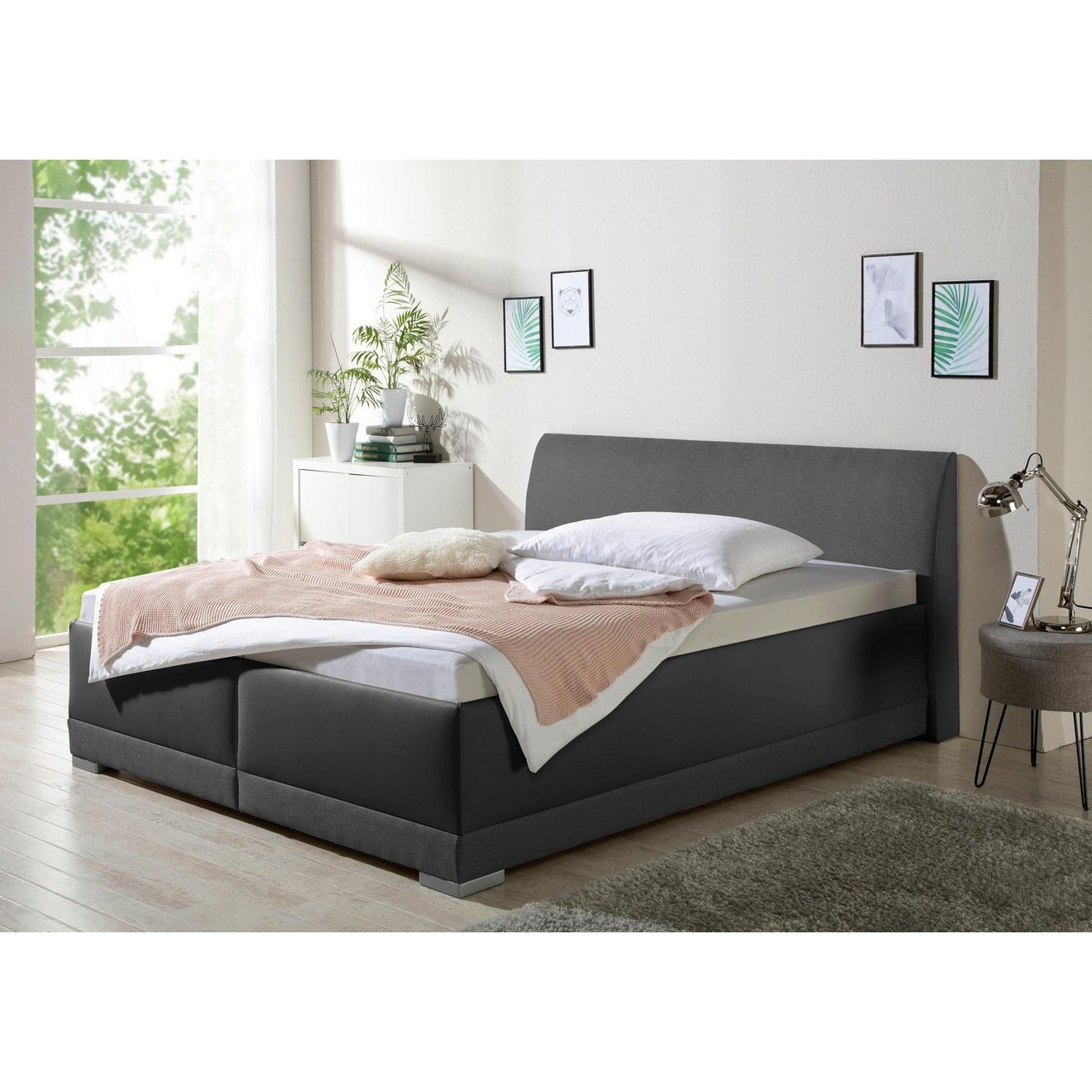 Maintal Gestoffeerd bed Makana met bedlade, ook beschikbaar in h4