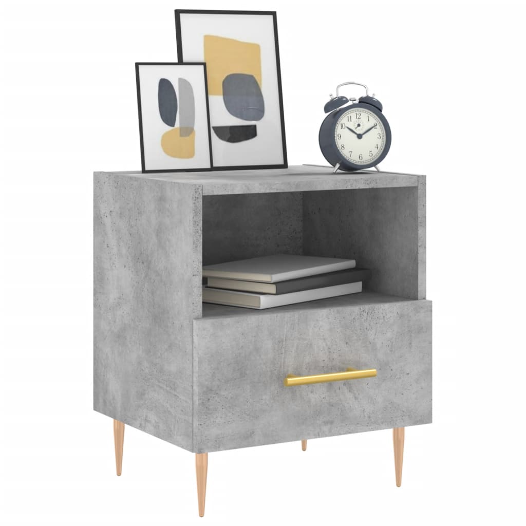 vidaXL Nachtkastjes 2 st 40x35x47,5 cm bewerkt hout betongrijs