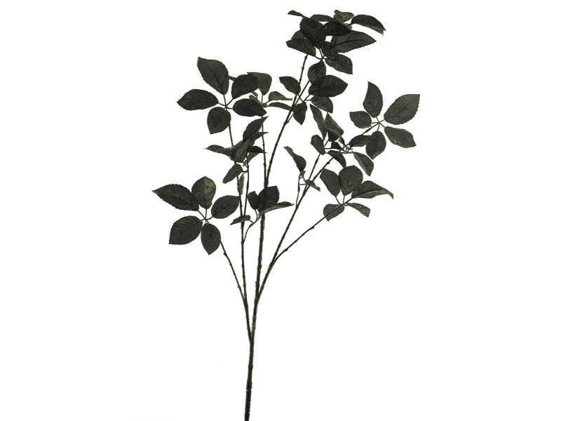 Hortus Kunsttak rose leaf spray oslo black w/gliter 120 cm - 