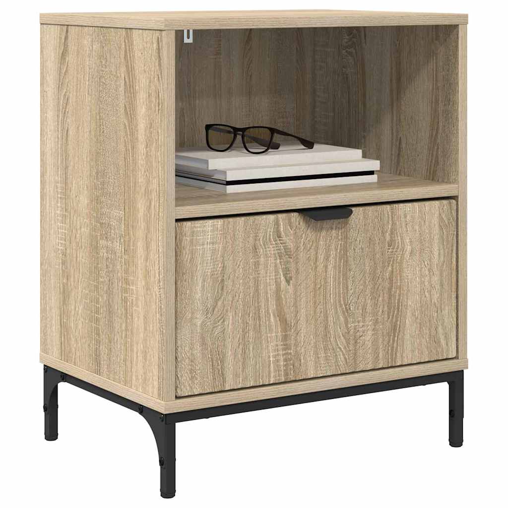 vidaXL Nachtkastje met lade Sonoma eiken 49 x 36 x 61 cm Bewerkt hout